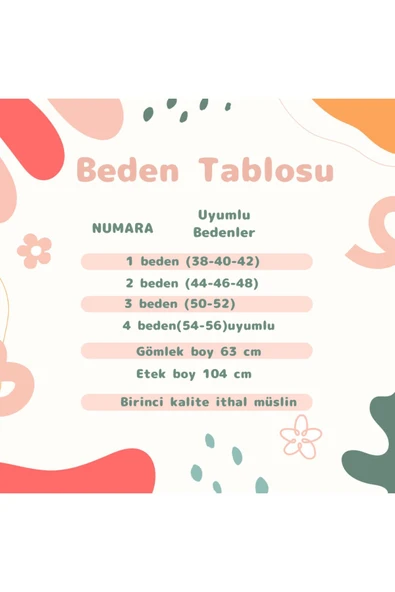 Kadın Tesettür Tkımı 2'Li Gömlek & Etek Takımı , Müslin Kumaş - 2