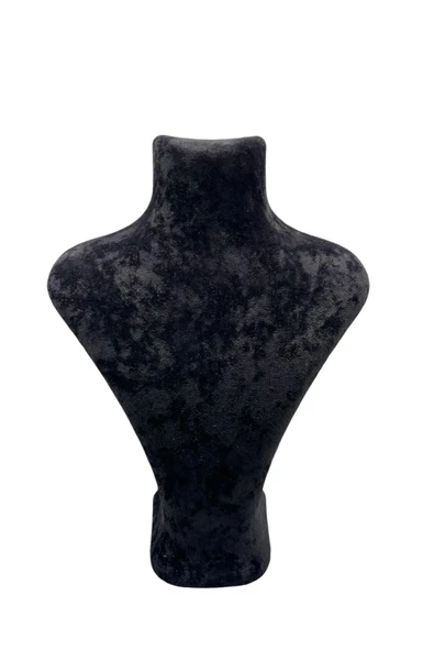 Londra Model Süet Kumaş Siyah Renk 28/ 22 Cm Kolye Sergileme Mankeni - Resim 2