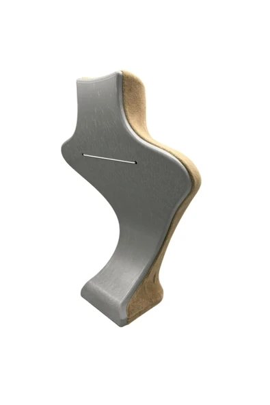 Londra Model Süet Kumaş Sütlü Kahve Renk 22/18 Cm Kolye Sergileme Mankeni - Resim 4