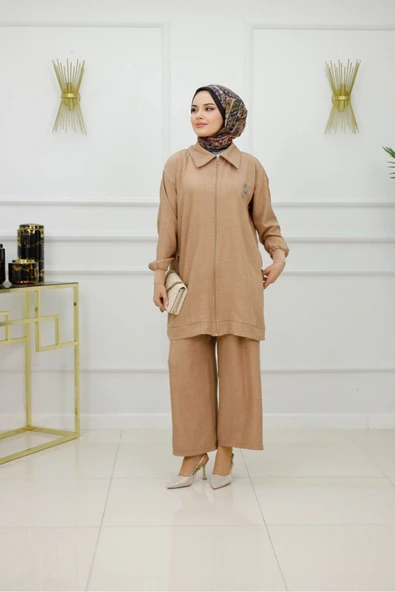 Kadın Tesettür Takım 2'Li Pantolon & Tunik Takımı - Resim 8