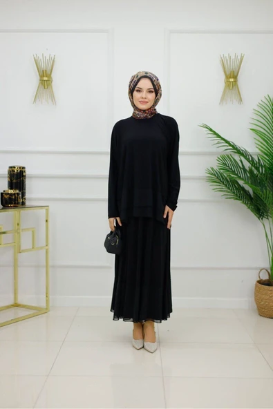 Kadın Tesettür Takım 2'Li Etek & Bluz Takımı - Resim 7