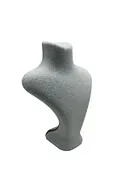 Londra Model Süet Kumaş Gri Renk 16/12 Cm Kolye Sergileme Mankeni - Resim 3