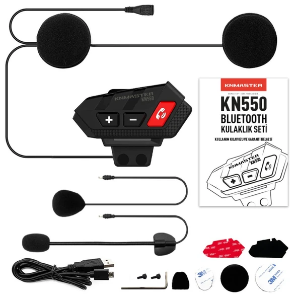 Knmaster KN550 Motosiklet Bluetooth Kulaklık Mikrofon Seti - Resim 2
