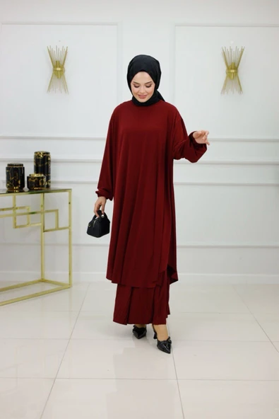 Kadın Tesettür Pantolonlu Takım 2'Li Takım Tunik & Pantolon - Resim 7