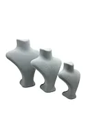 Süet Kumaş Gri Renk Üç Boy Takı Mankeni