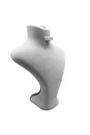 Londra Model Süet Kumaş Gri Renk 28/ 22 Cm Takım Kolye-küpe-yüzük Sergileme Mankeni - Resim 4