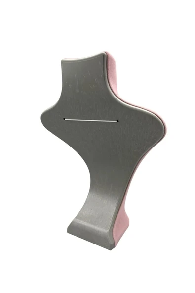 Londra Model Süet Kumaş Pembe Renk 28/ 22 Cm Kolye Sergileme Mankeni - 3