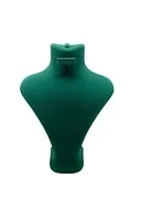 Londra Model Süet Kumaş Yeşil Renk 28/22Cm Takım Kolye-Küpe-Yüzük Sergileme Mankeni - 2