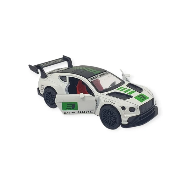 Çek Bırak Araba Metal - 3672C - Beyaz -Yeşil - 2