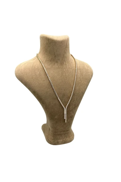 Londra Model Süet Kumaş Sütlü Kahve Renk 22/18 Cm Kolye Sergileme Mankeni ürün görseli