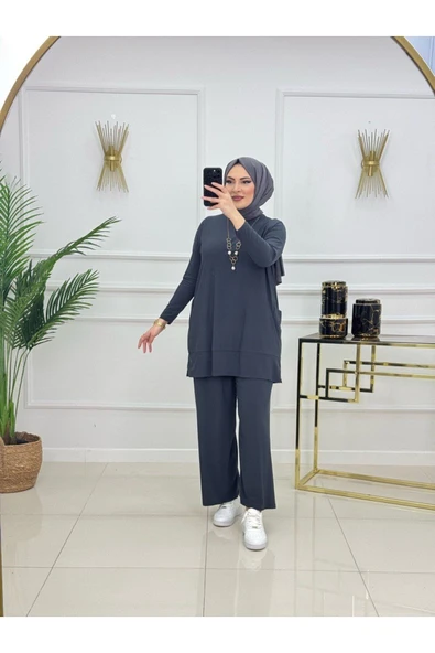 Kadın Tesettür Takım 2'Li Tunik Pantolon Takımı - Resim 5