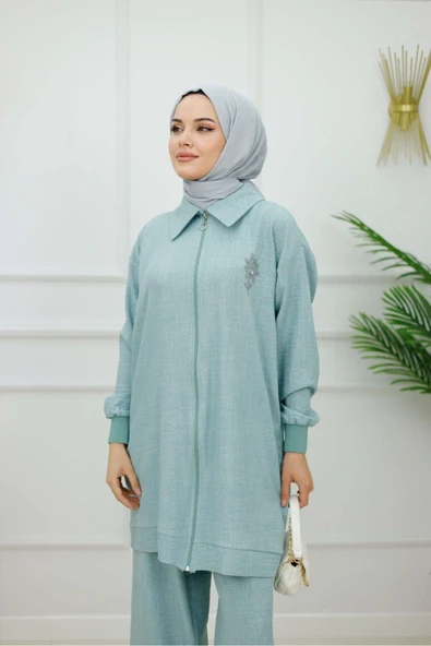 Kadın Tesettür Takım 2'Li Pantolon & Tunik Takımı ürün görseli