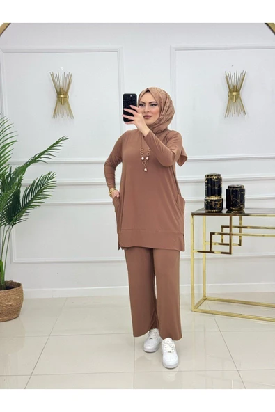 Kadın Tesettür Takım 2'Li Tunik Pantolon Takımı ürün görseli