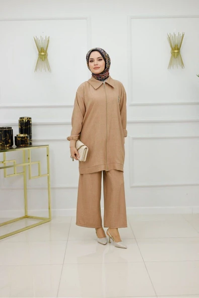 Kadın Tesettür Takım 2'Li Pantolon & Tunik Takımı - Resim 6