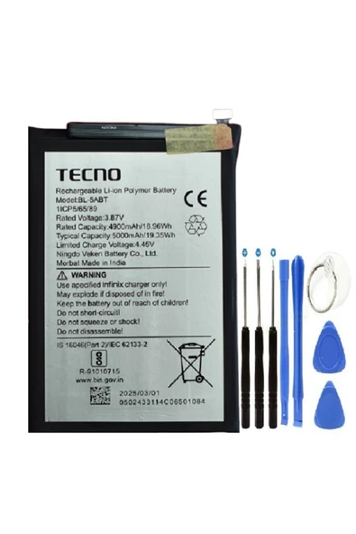 Tecno Spark 30 Pil Batarya BL-5ABT + Tamir Seti Hediyeli ürün görseli