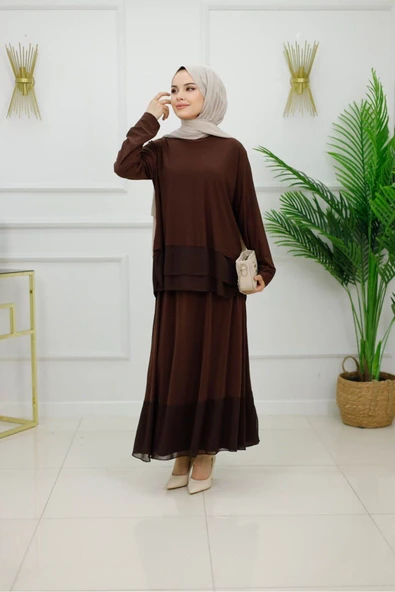 Kadın Tesettür Takım 2'Li Etek & Bluz Takımı - Resim 9