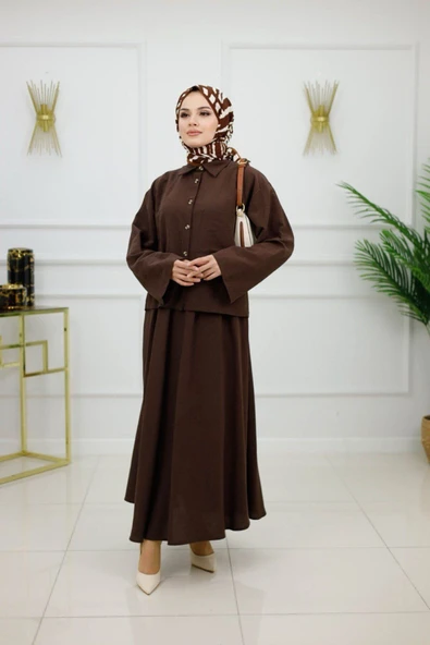 Kadın Tesettür 2'Li Takım Etek & Tunik - Resim 5