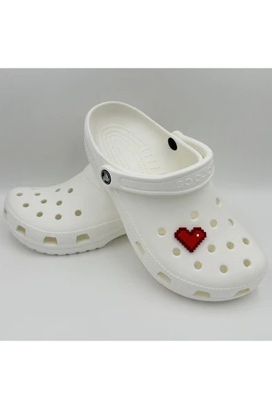 Crocs Terlik Süsü ve Aksesuarı , Çanta Süsü – Renkli Jibbitz MineCrft Kalp Görselli Figür Aksesuarı - Resim 3