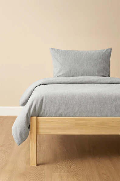 Tek Kişilik Nevresim Takımı Gri Eco Cotton ürün görseli