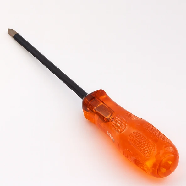 6X150 Yıldız Tornavida Uzun Boy Premium Kraft Yıldız Tornavida Turuncu Plastik Sap - Resim 2