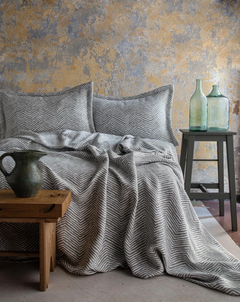 Çift Kişilik Marty Adaçayı Yatak Örtüsü Seti