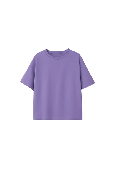 Besic 4'Lü Kız Çocuk T-Shirt ( Beyaz - Pembe - Mor - Lacivert ) - Resim 4