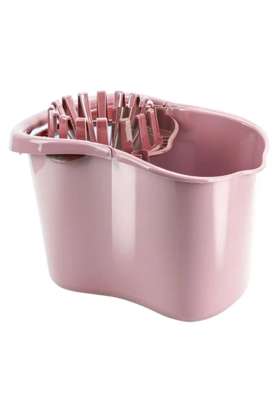 Sıkmalı Temizlik Kovası 15 litre, Standart Sıkmalı Yer Zemin Temizlik Mop Kovası Pembe - Resim 3