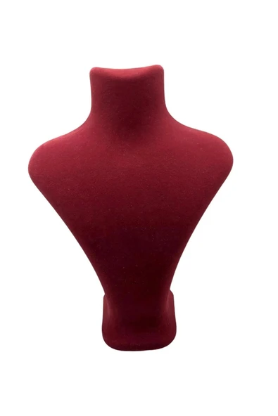Londra Model Süet Kumaş 22/18 Cm Kırmızı Renk Kolye Sergileme Mankeni - 2