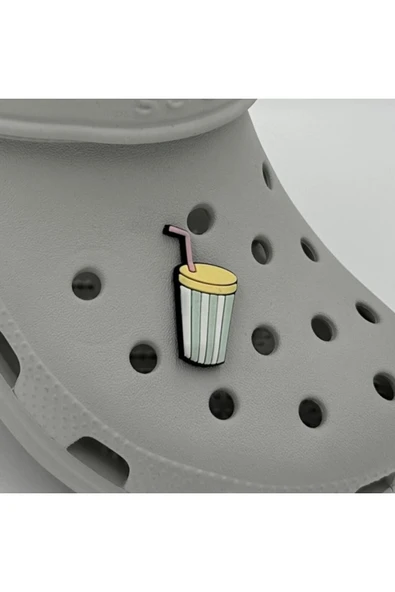 Crocs Terlik Süsü ve Aksesuarı , Çanta Süsü – Jibbitz Pipetli Çizgili Bardak Görsel Figür Aksesuar ürün görseli 1
