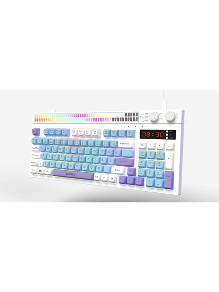Claw's Spectrum K1 Fonksiyonel Çift LCD Ekran & Çift Rgb - Ses Kontrolcülü Membran 94 Tuşlu Spectrum Rgb Modlu Gaming Klavye - 3