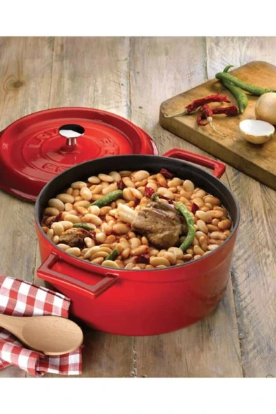 Lava Trendy Döküm 2 Li Tencere Set 24cm Derin Ve Basık Kırmızı ürün görseli 1