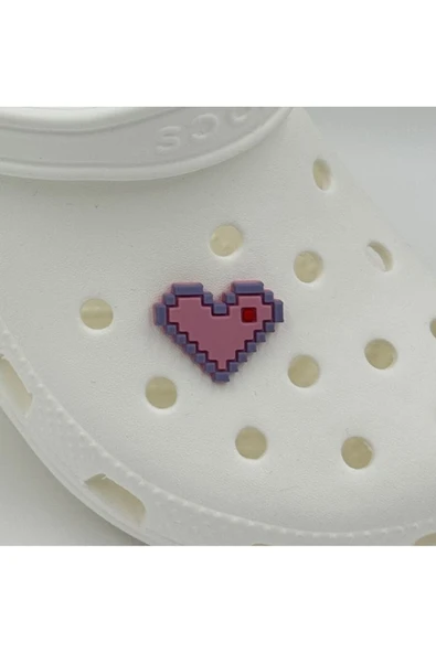 Crocs Terlik Süsü ve Aksesuarı , Çanta Süsü – Renkli Jibbitz MineCrft Kalp Görselli Figür Aksesuarı ürün görseli 1