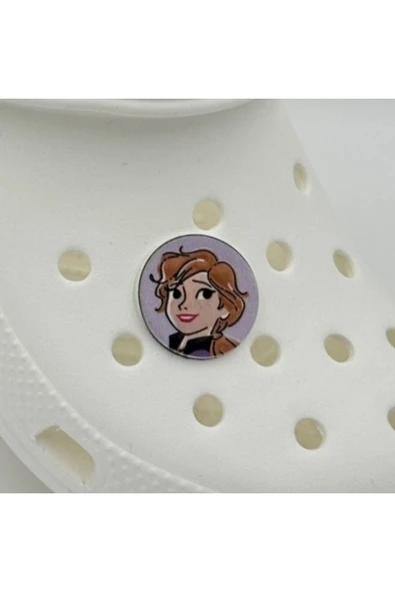 Crocs Terlik Süsü ve Aksesuarı , Çanta Süsü – Renkli Jibbitz Yuvarlak Anna Frozn Görselli Figür Aksesuarı ürün görseli 1
