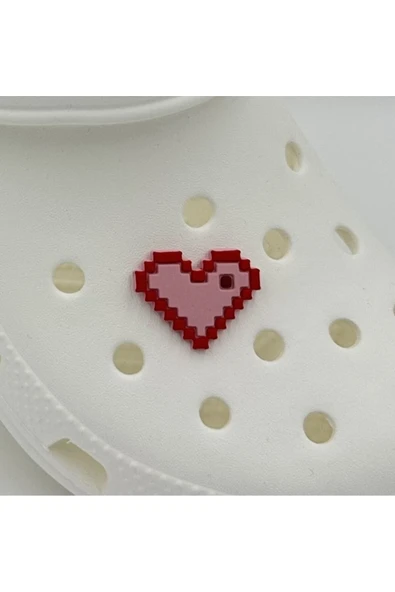 Crocs Terlik Süsü ve Aksesuarı , Çanta Süsü – Renkli Jibbitz MineCrft Kalp Görselli Figür Aksesuarı ürün görseli 1