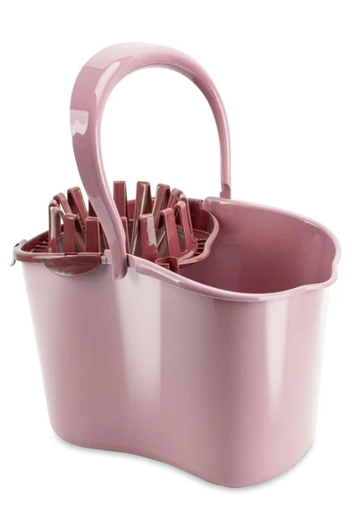 Sıkmalı Temizlik Kovası 15 litre, Standart Sıkmalı Yer Zemin Temizlik Mop Kovası Pembe - Resim 2
