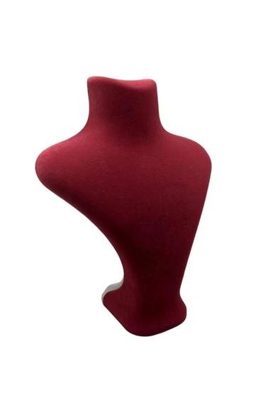 Londra Model Süet Kumaş 22/18 Cm Kırmızı Renk Kolye Sergileme Mankeni - 3