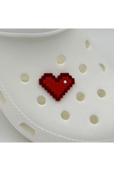 Crocs Terlik Süsü ve Aksesuarı , Çanta Süsü – Renkli Jibbitz MineCrft Kalp Görselli Figür Aksesuarı ürün görseli 1