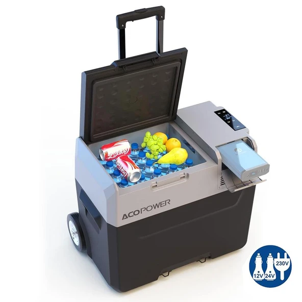 Acopower PX40 12/24/220Volt 40Litre Kompresörlü Tekerlekli Outdoor Oto Buzdolabı (Akü Dahil Değildir) ürün görseli 1