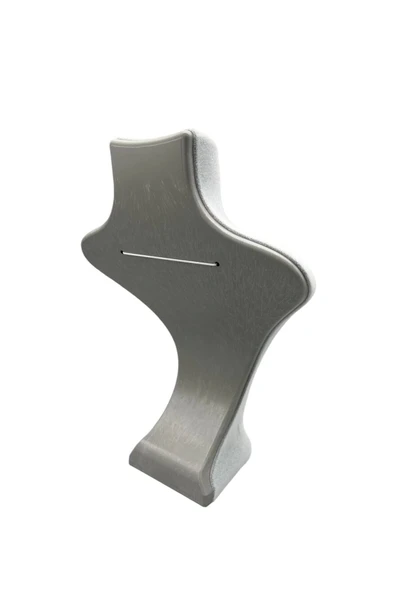 Londra Model Süet Kumaş Gri Renk 22/18 Cm Kolye Sergileme Mankeni - 2