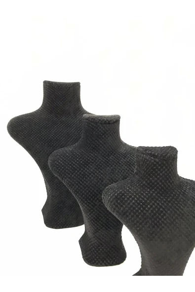 Keten Kumaş Siyah Renk Üç Boy Takı Mankeni - 2