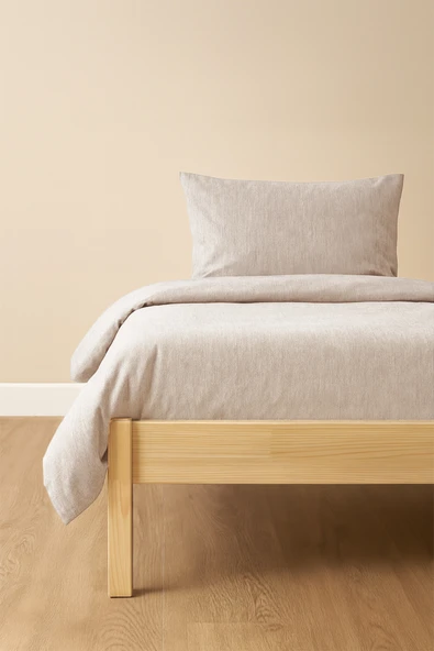 Tek Kişilik Nevresim Takımı Sütlü Kahve Eco Cotton ürün görseli