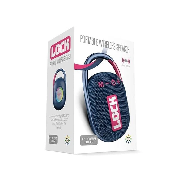 Powerway Lock Taşınabilir Şarjlı Bluetooth Hoparlör - Speaker - 2