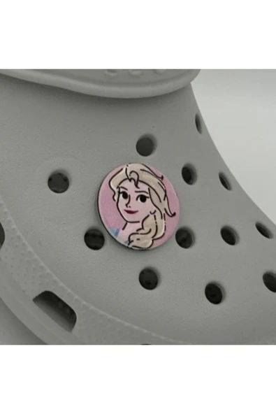 Crocs Terlik Süsü ve Aksesuarı , Çanta Süsü – Renkli Jibbitz Yuvarlak Elsa Frozn Görselli Figür Aksesuarı ürün görseli 1