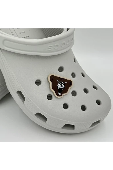 Crocs Terlik Süsü ve Aksesuarı , Çanta Süsü – Jibbitz Ayı Kafası Dijitalli Görsel Figür Aksesuar - Resim 2
