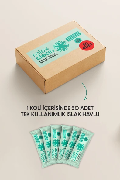 Clean - 50 Paket – Hasta Temizliği Için Hijyenik Islak Havlu - Resim 5