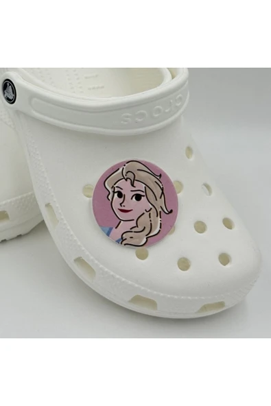 Crocs Terlik Süsü ve Aksesuarı , Çanta Süsü – Renkli Jibbitz Yuvarlak Elsa Frozn Görselli Figür Aksesuarı ürün görseli 1