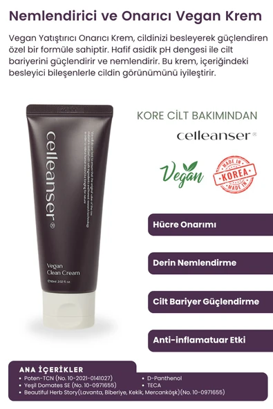 Celleanser-Nemlendirici, Bariyer Onarıcı, Yaşlanma Ve Kırışıklık Karşıtı Centella Içeren Vegan Yüz Kremi - 2