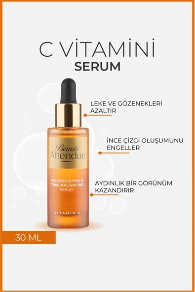 Vitamin C, Ton Eşitleyici,aydınlatıcı,leke Karşıtı,antioksidan Serum (ASCORBİCACİD, HYALURONİCACİD) - Resim 2