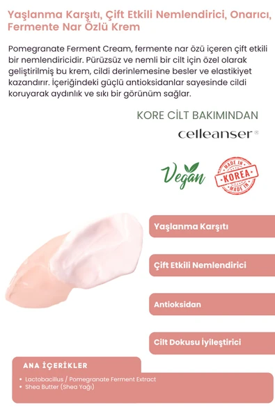 Celleanser-Yaşlanma Karşıtı, Çift Etkili Nemlendirici Ve Onarıcı Nar Özlü Krem - 2