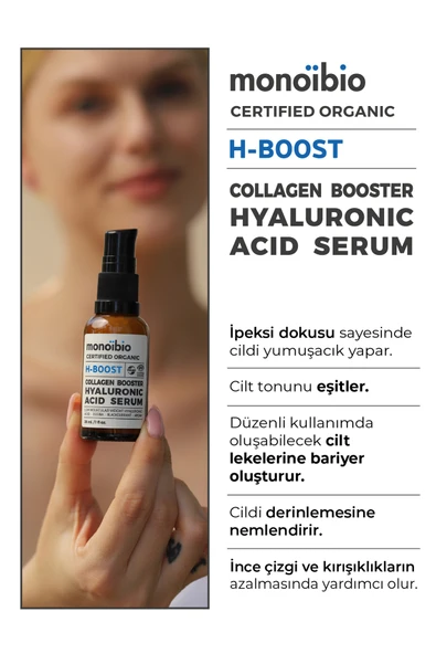 H-boost Organik Sertifikalı Hyalüronik Asit Serum – Yoğun Nemlendirici Gece Ve Gündüz Serumu 30 ml - 3